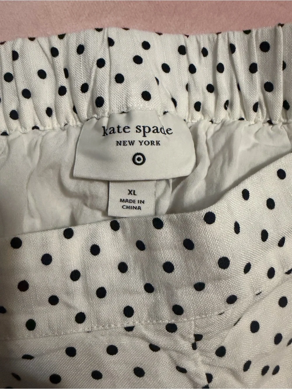 kate spade White and Navy Polka Dot Midi Shorts